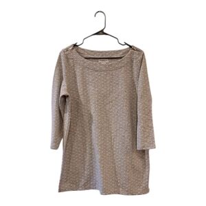 Liz Claiborne weekend Tunic Blouse polka dot  Light Gray size L